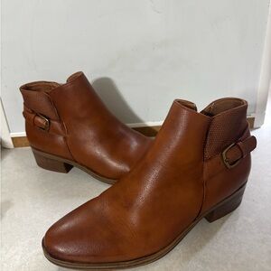 BareTraps Tan Ankle Booties with Buckle Detail